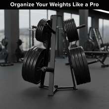RAVIAN Weight Plate Tree Rack, Heavy-Duty 2-Inch Steel Plate Storage Stand With Multiple Pegs, Space-Saving Gym Organizer For Home & Garage Gym - A - 查看 4
