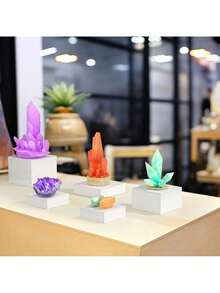 Senmeo 6pcs Nesting Buffet Risers - Space-Saving Stackable Design & Hollow Bottom Construction - Tiered Height (1" To 8") - Multi-Level Display Stands For Dessert Tables, Weddings, Retail - 6件-白色 - 查看 10