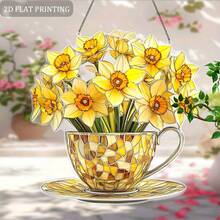 2D Flat Acrylic Airplane Decor, Narcissus Flower, Decorative Sculpture And Ornament, Spring Decoration, Outdoor Garden Decor, Home Decor, Window Decor, Perfect Holiday Gift For Family And Friends - A - View 8