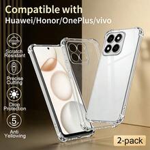 A Four-Corner Shock-Proof Transparent Air Cushion Phone Case,Mobile Phone Case, Providing 360° All-Round Protection, Scratch-Resistant,Anti-Yellowing,Lens Protection,Suitable For All Hua Wei/Honor/One Plus/ Series Phones. - Clear - View 115