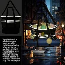 Mesh Beach Bag With Cooler Large Travel Family Vacation Essentials Pool Swimming Zipper Pocket Durable 9 Pockets - 彩色 - 查看 5