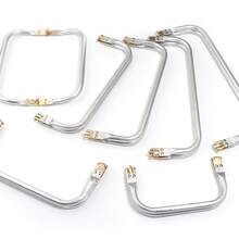 1 chiếc kẹp vuông bằng nhôm, phụ kiện khóa túi dệt, thích hợp để tự làm ví đựng tiền xu, túi đựng mỹ phẩm, hộp đựng trang sức, sửa chữa và tân trang túi xách, vật liệu khung khóa thủ công. - đội kép - Xem 5