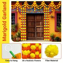 Bộ 5 vòng hoa cúc vạn thọ nhân tạo dài 150 cm này rất thích hợp để trang trí tường trong các dịp lễ cưới, Ngày Lễ Người Chết, Ugati, Ramadan và Eid Al-Fitr. Đây cũng là lựa chọn lý tưởng để trang trí nhà cửa trong các kỳ nghỉ xuân và hè. Hoa cúc vạn thọ màu cam và vàng phù hợp cho trang trí Diwali, trang trí truyền thống, trang trí vòng hoa cúc vạn thọ, trang trí nhà cửa dịp Diwali, trang trí Giáng sinh và trang trí Halloween. - màu cam vàng đậm - Xem 12