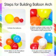 159pcs Rainbow Balloon Arch Kit With Red Purple Yellow Blue Orange White Lime Green Balloons For Graduation BabyShower Colorful Rainbow Birthday Party Decorations - View 3