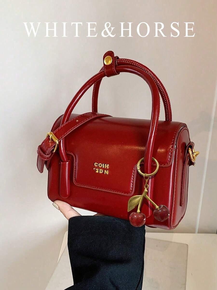 时尚闪亮樱桃吊坠包饰 - 酒紅色 - 查看 1