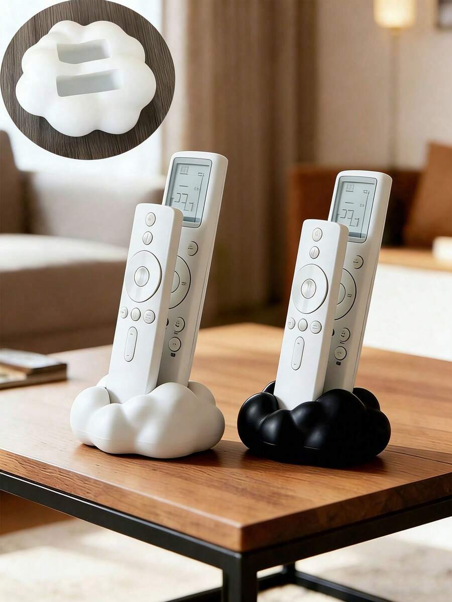 1/2pcs Modern Minimalist Black & White Remote Control Storage Box With Soft Pad Top - Space Saving For TV/DVD/Blu-Ray/Audio System/Game Console - Living Room Bedroom Media Organizer - Decorative Remote Holder