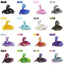 3pcs/5pcs Movable Snake Figurines, Flexible Joints, Plastic Handcraft, Suitable For Car, Home, Office And Party Decor, Holiday Gift, Creative Display For Aquarium And Reptile Lovers, Unique Party Favor, Prank Game, Student Prize (Random Eye Color, Random Snake Body Color) - Multicolor - View 7