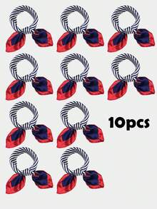 1pc Navy Silk Scarf, Professional Stewardess Small Neckerchief, New Women Fashion Versatile Scarf Tie For Bag Decor, Ribbon Accessory Necktie For Dress,Beach,Holiday - Multicolor - View 16