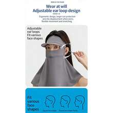Summer Brim Neck Protection All-In-One Sun Protection Face Mask For Women, Breathable Ice Silk UV Protection Sunshade Face Cover - Sunscreen Face Mask - View 4