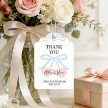 Etiquetas colgantes personalizadas, etiquetas personalizadas, etiquetas colgantes de regalo personalizadas, recuerdos y etiquetas de regalo para fiestas navideñas personalizadas, tarjetas personalizadas, etiquetas de ropa personalizables, etiquetas de regalo, etiquetas para obsequios de invitados a la boda, regalos personalizados - Etiqueta colgante con forma de onda - Ver 5