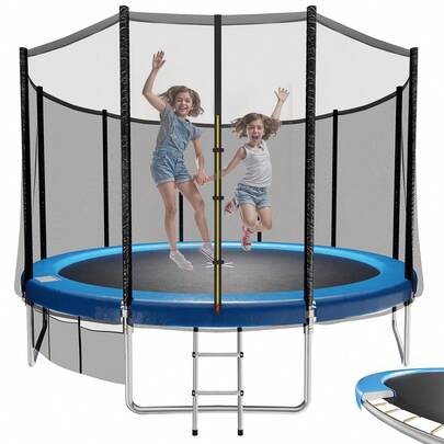 Devoko Trampoline Outdoor Ø 183/228/305/366/427 Cm Indoor Trampoline Children's Garden Trampolines, Complete Set With Shoe Net, Ladder, Edge Cover, Net, Load Capacity 150 Kg
