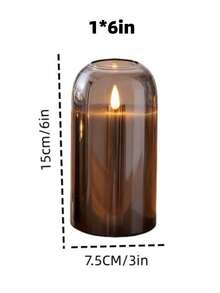 Set de 3 luces de columna de acrílico con LED a batería, con control remoto y temporizador, adecuadas para decoración del hogar en Navidad, Halloween y Año Nuevo (baterías no incluidas) - gris - Ver 13