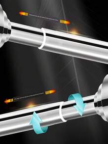 Stainless Steel Extendable Shower Curtain Rod, Mesh Sheer Curtain Rod, Adjustable Telescopic Rod, Suitable For Kitchen Cabinet Bathroom Window - B - View 6