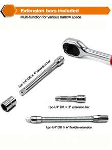 Automotive Repair Tools, Automotive Maintenance And Repair Tool Accessories Multi-Function Repair Tool Kit - Ratchet Torque Wrench And Screwdriver, Portable Car, Bicycle And Motorcycle Repair Tool Kit - A - View 8