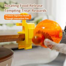 Juguete de alimentación lenta para mascotas, juguete de alimentación interactivo anti-atragantamiento, altura ajustable, utilizable en cualquier lugar, para gatos y perros, comer mientras juegan, regalo, presente, celebración - Naranja - Ver 5
