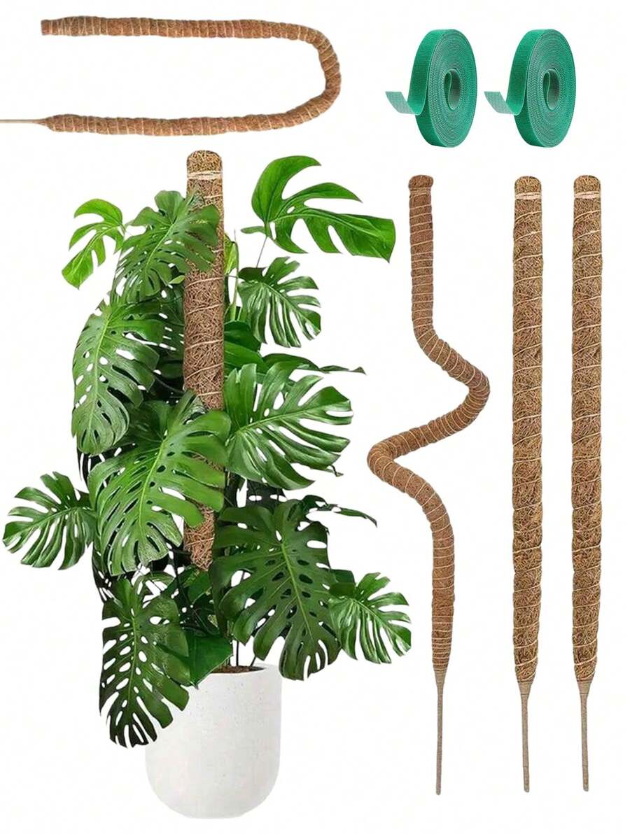 Soporte flexible de poste de musgo, adecuado para plantas trepadoras de interior, plantas en maceta trepadoras, soportes para plantas de interior altas, plantas ornamentales, Monstera, Sansevieria, Philodendron