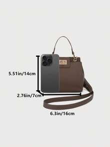 Fashionable Commuter Bag, Luxury Women's Handbag, Exquisite Shoulder & Top Handle Multi-Function Work Bag - Brown - View 6