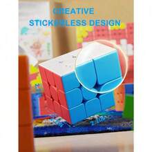 1pc 3x3x3 Speed Cube, Sticker-Less 3x3 Magic Cube, Smooth Turning, Vibrant Colors, Travel Game - Multicolor - View 6