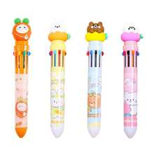 Kit 3 Canetas 10 Cores Coelho Animais Páscoa Papelaria Escolar - Caneta 10 Cores - Visão 1