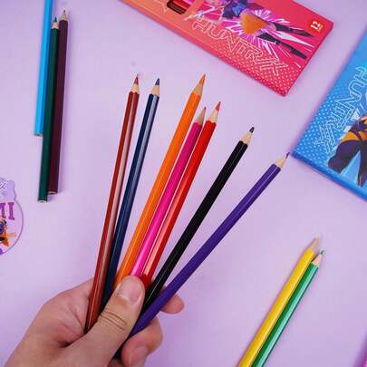 12pcs/Box K-Pop Girl Group Witch Themed Colored Pencil Set, High Quality Kpop Stationery Supplies, Drawing & Coloring Pencils [Random Style Shipped]