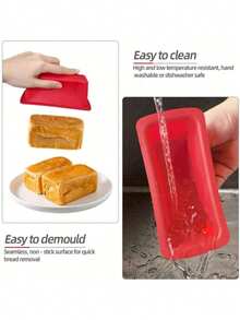 1pc Rectangular Silicone Cake Mold Silicone Bread Baking Pan, Available In Large And Small Sizes, Non-Stick, Easy Release, Suitable For Homemade Cakes, Breads, Meat Rolls And Omelets, Size: 7.56 Inches X 3.74 Inches, Thicker Non-Slip Silicone Mold, Bread/Toast Mold, Large Capacity Ice Tray, Thicker And Larger Rectangular Silicone Ice Mold For Summer, Baking Equipment, Cake Tools, Kitchen Accessories Home - Multicolor - View 9