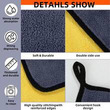 1/3/5/10 piezas Toallas de fibra ultra fina, súper absorbentes, de 30x30cm para detalles de lavado de autos, eliminación de cera, pulido y secado. Toallas de limpieza multiusos y reforzadas de color amarillo para accesorios de automóvil - A - Ver 4