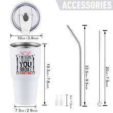 30oz Stainless Steel Tumbler Black White Options,  I'm Here Because You Broke Something Graphic Cups, Insulated Travel Coffee Mug With Lid And Straw , Double Wall Vacuum Reusable Travel Cups, Funny Birthday Party Gift For Women & Men - trắng - Xem 3