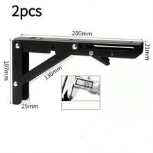 2PCS Folding Triangle Bracket Shelf Heavy Support Adjustable Wall Mounted Bench Table Furniture Hardware - Proportional Support - View 4