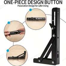 2PCS Folding Triangle Bracket Shelf Heavy Support Adjustable Wall Mounted Bench Table Furniture Hardware - Proportional Support - View 2