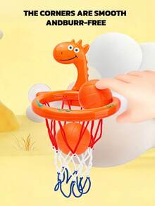 Bathroom Toys - Bathtub Basketball Hoop For Kids & Toddlers, Bathroom Toys Shower Toys, Suction Cup Basketball Hoop With 3 Soft Balls Set For Boys & Girls, Birthday Gift, Interactive Bathroom Toys For Children, Infant Bathroom Toys, Toddler Bathroom Toys, Basketball Hoop Baby Toys, Baby Supplies, Baby Girl Toys, Bathroom Toys, Swimming Pool Toys - Orange - View 4