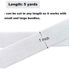 Knit Elastic Band For Sewing 1 Inch Wide 5 Yard Spool White Stretch Waistband Fabric - 1 - View 3
