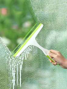 Soft Rubber Glass Squeegee, Ergonomic Handle Design For Comfortable Grip, Suitable For Home & Commercial Cleaning: Washing Windows, Bathroom Glass, Tiles, Mirrors; Hotel, Restaurant, Public Restroom Glass/Tile Cleaning, Removes Water Stains And Dirt For A Streak-Free Clean - Multicolor - View 6