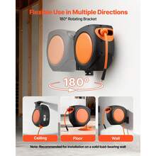 Uimoso Retractable Hose Reel 80 FT X 3/8 Inch Hybrid Hose, 300 PSI - 1 - View 7