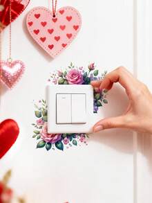 1pc Elegant Tulip Light Switch Socket Wall Sticker - Self-Adhesive Floral Pattern, Easy To Apply, Suitable For Bathroom, Bedroom Home Decor Aesthetics - BH15063 - View 9