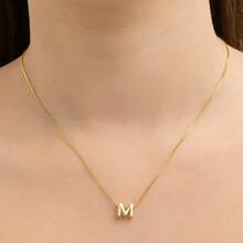 Venetian Chain Necklace With Letter Pendant, 18K Gold Plated - D France Semi-Jewels - 金色 - 查看 4