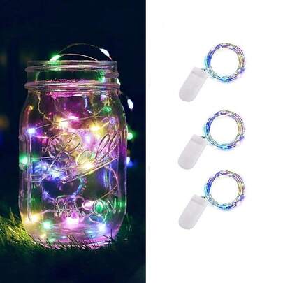 3 Sets Battery Powered Mini Fairy Lights - 6.56ft 20 LED Mini String Lights, Firefly Lights, For Vases, Mason Jars, DIY Crafts, Plants, Tabletop Decor, Wedding Decoration (Multi-Color)