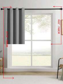 遮光窗簾，隔熱保溫，不透明窗簾附孔眼，遮光與隔熱，抗紫外線，臥室家居客廳室內裝飾 - 深灰色 - 查看 36