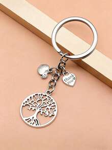 1 pieza de llavero con decoración colgante en forma de corazón y árbol, accesorio para bolso, mochila, adecuado para campus, estilo gótico lindo Y2K, regalo de Navidad creativo, accesorios para bolso con cuerda colgante y ranura para tarjeta de identificación - Multicolor - Ver 3