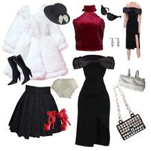 Luxury Doll Outfit Set, Designed For Fashion Enthusiasts, Includes Exquisite Accessories, Suitable For Various Occasions. Fits 11.5-12 Inch Dolls, 1/6 BJD Doll Clothes, Can Be Used As Holiday Gifts. - Multicolor - View 3