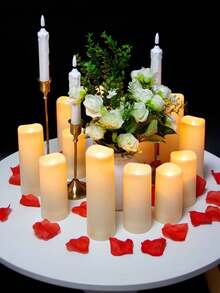 Battery Operated Flameless Candles, Large LED Flameless Candles, Flickering Tea Lights For Wedding Decor, Candlelight Concerts, Decorative Tabletop Candle Lights, Suitable For Party, Wedding, Birthday, Graduation Party - Multicolor - View 9