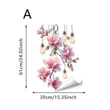 1/5pcs 2D Hanging Flower Window Stickers, Reusable Static Cling Window Film, Bohemian Style Floral Home Decor For Living Room Bedroom - Floral Window Stickers - View 17