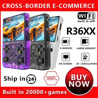 The Officially Upgraded R36S Retro Handheld Game Console Features A Linux Operating System, A 3000mAh Battery, 64GB/128GB Of Storage, 20,000 Built-In Classic Games, And Supports Over 10 Emulator Games, Including A Two-Player Mode. It Boasts 64GB/128GB Storage Options, A 3.5-Inch IPS Screen With A 640 X 480 Resolution, USB Charging, And Long Battery Life, Making It A Perfect Holiday Gift.