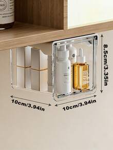 1 Stück erweiterbarer Badezimmerspiegelschrank mit Bodenfach und Haken, minimalistischer wandmontierter Kosmetikorganizer-Regal zum Aufbewahren von Make-up-Pads, Lippenstiften, Wattestäbchen und kleinen Beauty-Utensilien. Mit versteckten Schubladen und ausziehbaren Regalen zur Platzoptimierung, ideal für Badezimmer-Waschtisch und Heimlagerung. Eine tolle Geschenkidee zum Frauentag und für die Frühlingsdekoration. - Verschiedenfarbig - Übersicht 5