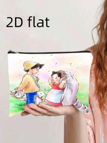 1pc Vibrant Illustration Heidi 2-In-1 Makeup Bag & Pencil Case, Durable Polyester Material, Essential Student Stationery & Cosmetic Bag, Women Emergency Kit Gift - Multicolor - View 6