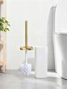 1 Set Gold-Plated Long Handle Toilet Brush, Thoroughly Cleans Toilet, Bathroom Cleaning Tool, Combining Aesthetics And Functionality, Easy Toilet Cleaning - White A - View 8