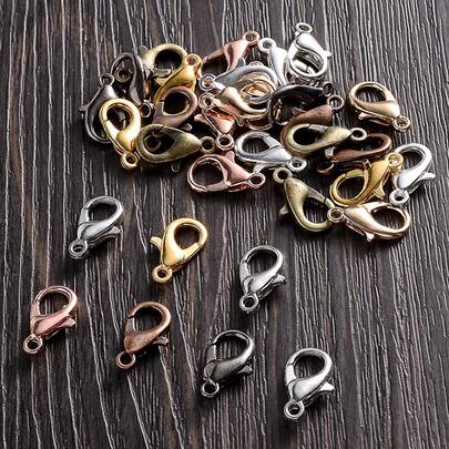 50pcs 6 Sizes Random Color Alloy Lobster Clasp For DIY Jewelry Making Handmade Necklaces Bracelets Crafting Supplies