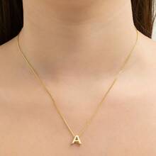 Venetian Chain Necklace With Letter Pendant, 18K Gold Plated - D France Semi-Jewels - 金色 - 查看 9