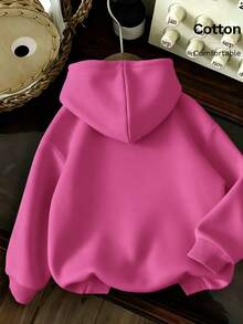 Spring/Summer Fresh Lemon Print Cotton Sweatshirt, New Spring/Summer Arrivals: Spring/Summer Sweatshirts, Spring/Summer Women's Clothing - Hot Pink - View 2