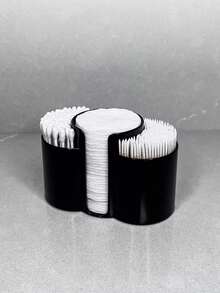 3-In-1 Q-Tip Holder For Bathroom – Premium Vanity Organizer Canister With Dustproof Lid For Swabs, Balls And Pads, Countertop Storage Container - Multicolor - View 7
