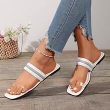 Women's Flat Slide Sandals, 2026 New Fashion Summer Beach Slippers - White - View 9